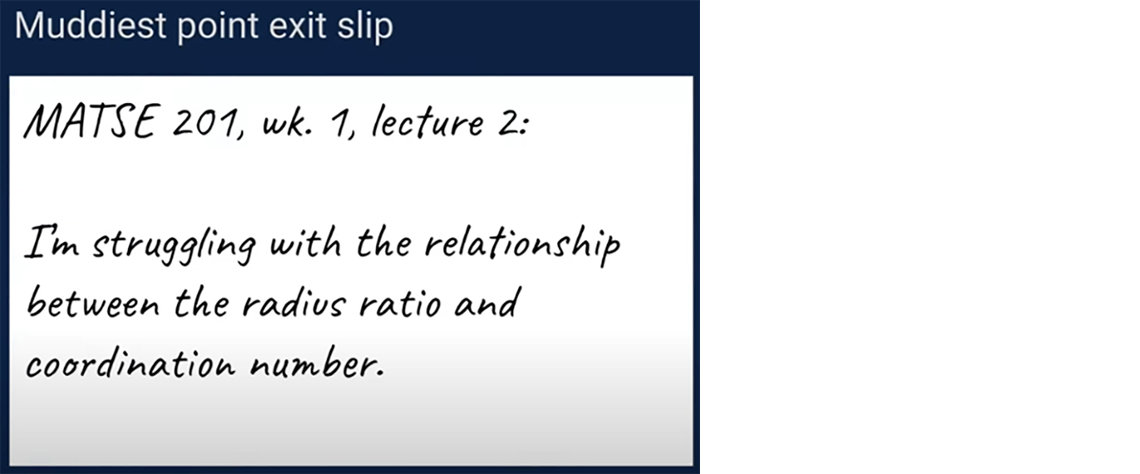 Muddiest pt exit slip: I'm struggling with the relationship between the radius & coordination number.