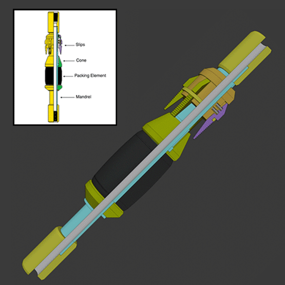 3D model of a tension packer